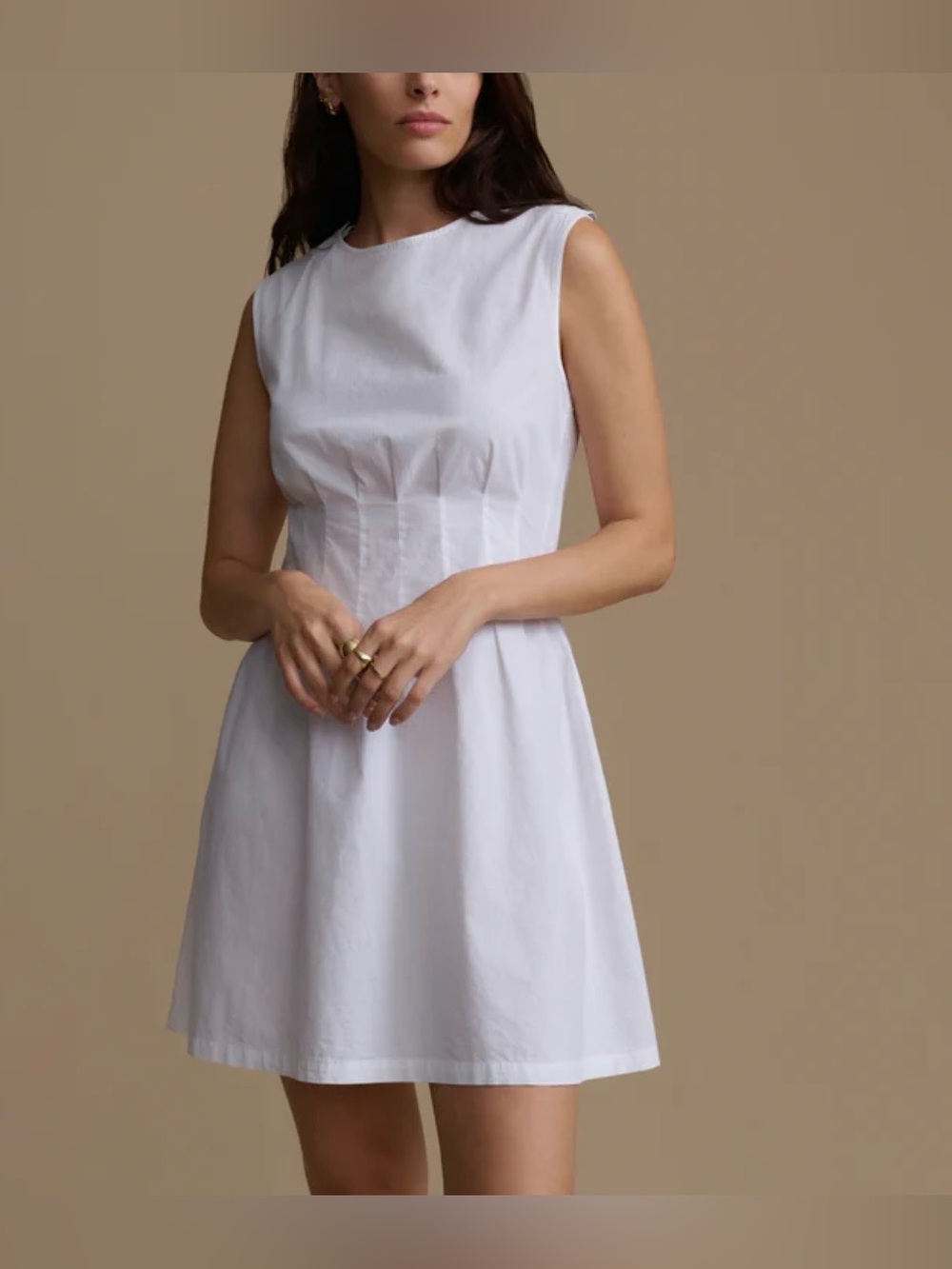 NWOT Jenni Kayne Reverie Dress White Cotton A-Line Minimalist Sundress M Summer